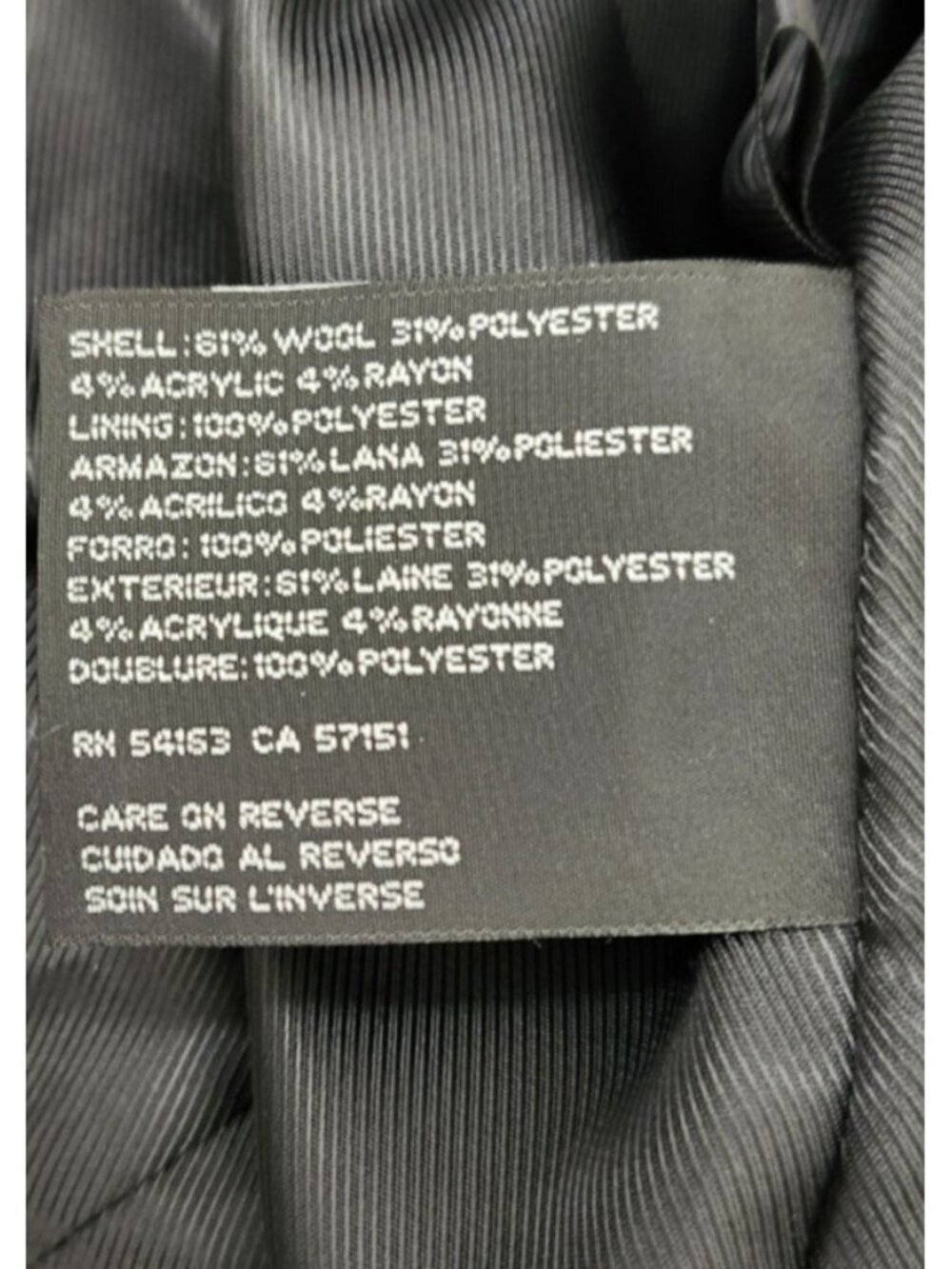 Ellen Tracy Black Long Wool Blend Coat Removable Genuine Fur Collar Women's 12 - Picture 10 of 14